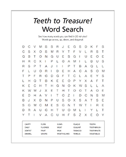 Teeth to Treasure Word Search